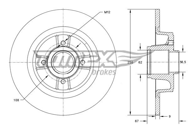 Brzdový kotúč TOMEX Brakes